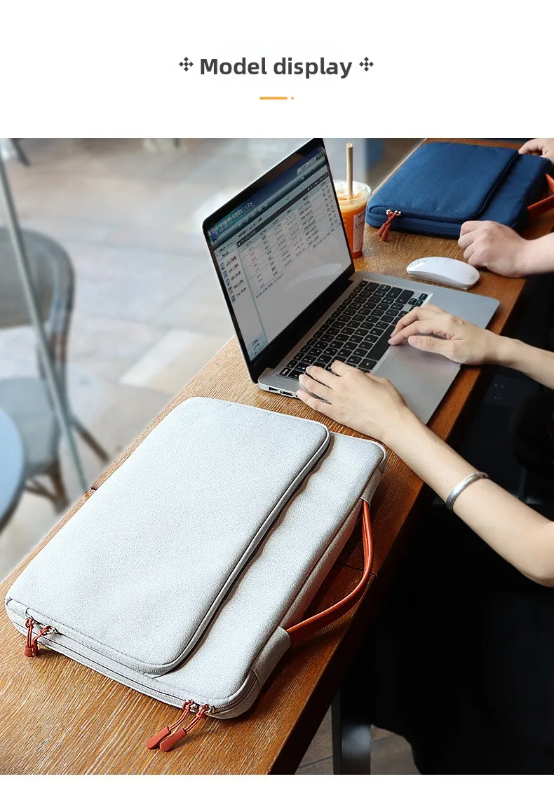Laptop-Tragetasche 13,3-15,6 Zoll Wasserdichte Aktentasche Schulter-Handtasche für Notebook Tablet – Detail 13
