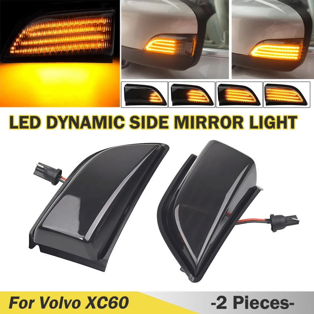 LED Dynamic Turn Signal Side Mirror Sequential Light Lamp For Volvo XC60 2008 2009 2010 2011 2012 2013 2014 31217288 31217289