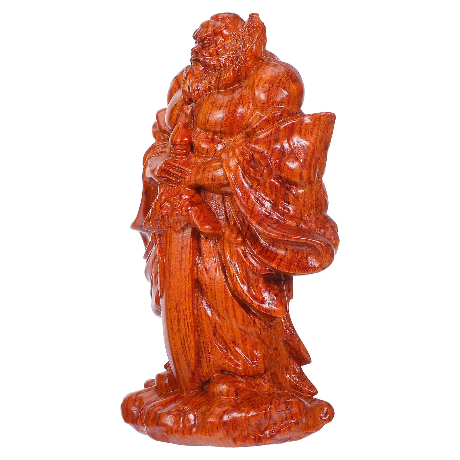 

Chinese Wood Zhongkui Guardian Statue Style Desktop Feng Shui Decor for Good Luck Protection and Peace