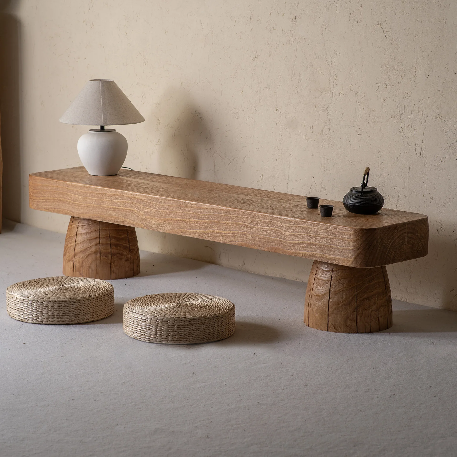 Solid wood bench, log bench, bench, TV cabinet, bed and breakfast rest bench