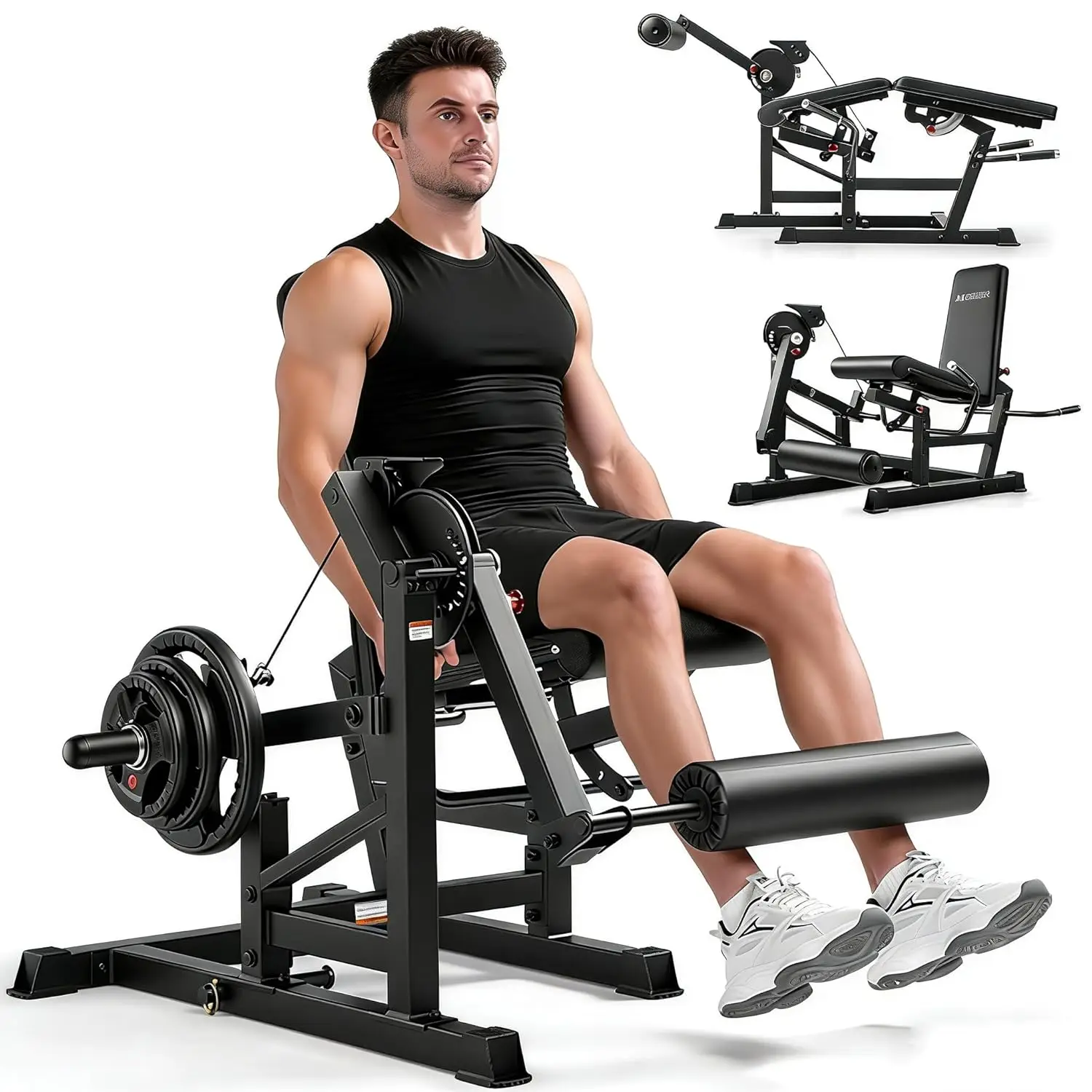 

Leg Extension and Curl Machine, 700LBS Adjustable Leg Extension Machine for Lower Body Workouts - Seated Leg, Customized