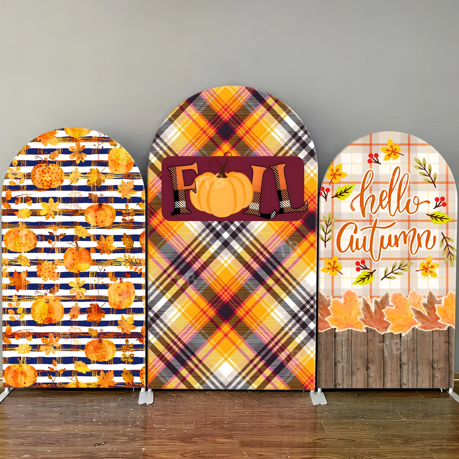 

Hello Autumn Theme Arch Backdrop Cover Yellow Pumpkin Background Baby Shower Party Shower Decorations Photography Fabic Cover