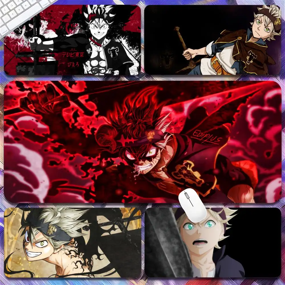 Black Clover Asta Mouse Pads Gamer Keyboard Mat Pads Gaming Desk Protector Laptops Large Mousepad Cartoon Deskmat