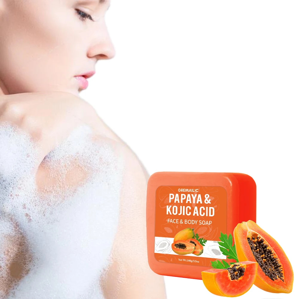 

Мыло с койевой кислотой Papaya, осветляющее очищающее средство для тела, нежное отшелушивание и балансировка масла, очистка пор, pH-балансированная кожа, Vega