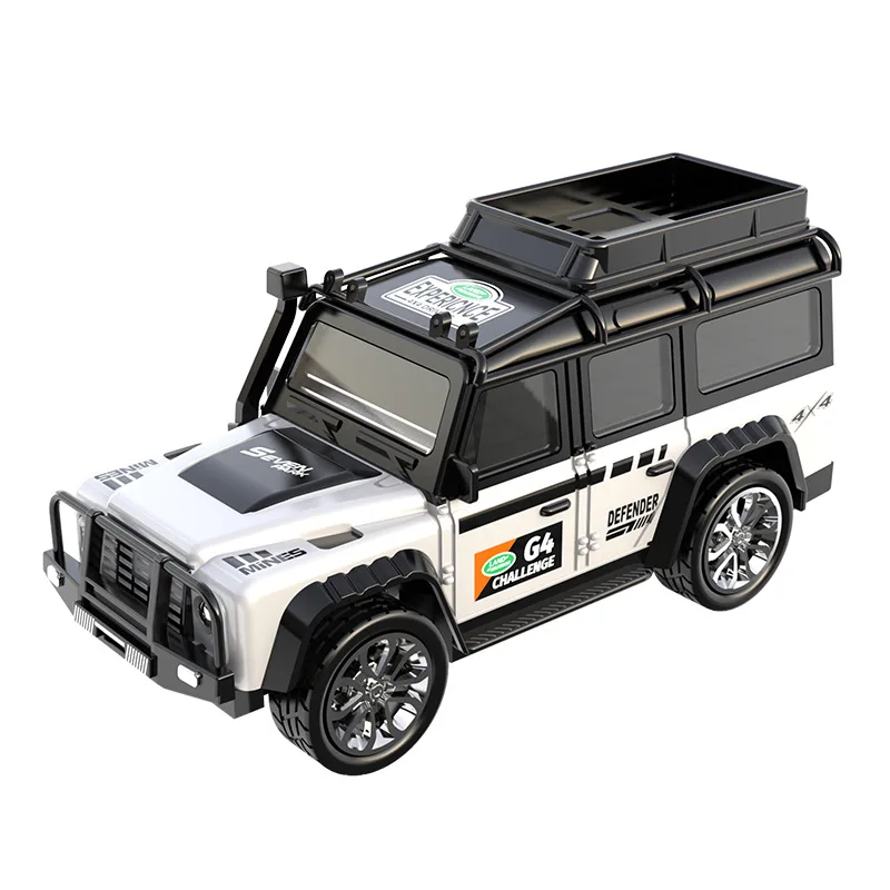 Mini Alloy Carro de Controle Remoto, Escala 1:64, Alta Precisão, Velocidade Ajustável, Trailer Off-Road, Modelo de Simulação, Brinquedo Kid, Carregando 2.4g