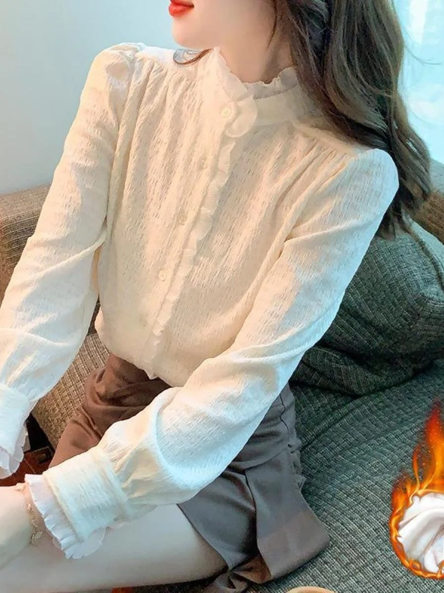 autumn-winter-thiened-fce-long-sve-women's-irt-stand-collar-chiffon-inner-wear-ket-square-korean-sle-striped-p