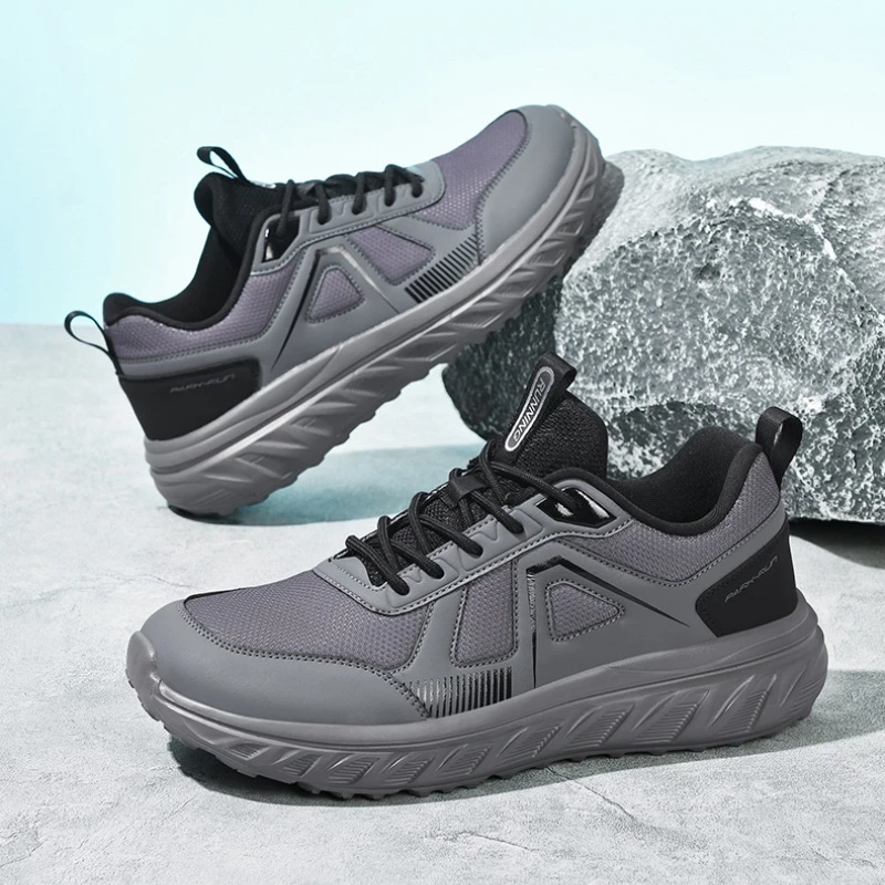 

Четырехсезонные мужские повседневные спортивные кроссовки на толстой подошве, увеличивающие рост, на мягкой подошве, в полоску, на плоском каблуке