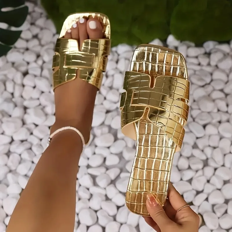 

Женские модные повседневные сандалии на плоской подошве, универсальная верхняя одежда, тапочки на плоской подошве для ношения на улице.