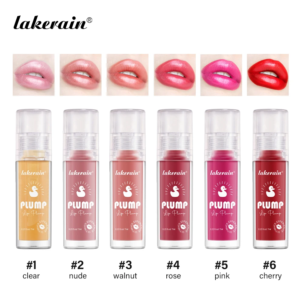 Lakerain Lip Glaze Rozświetlający Błyszczyk do Ust Długotrwały Nawilżający Ekstrakt z Korzenia Imbiru Tekstura Błyszczyka Efekt Gorącego Powiększenia Ust