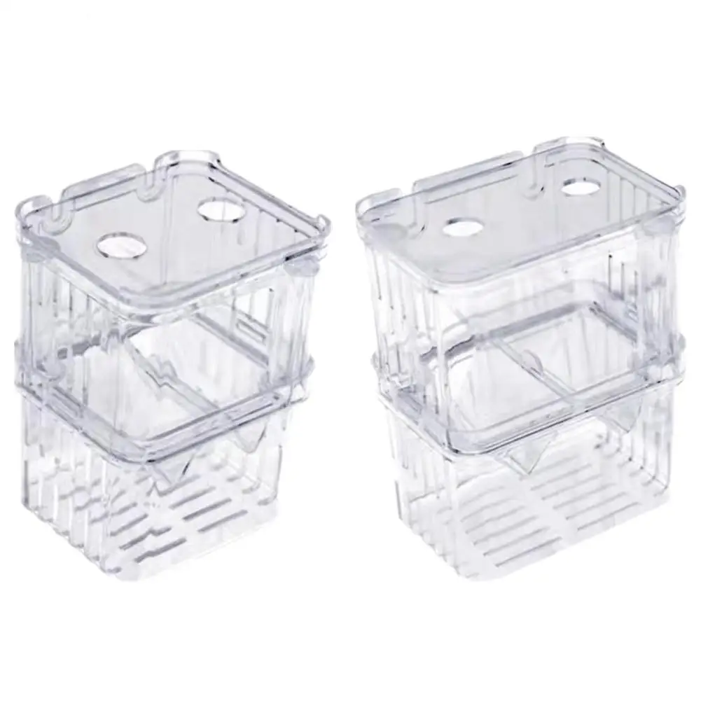 Fish Aquarium Fish Breeding Isolation Box High Clear Fish Breeder Double Aquarium Guppies Incubator Tank Hatching J6I5