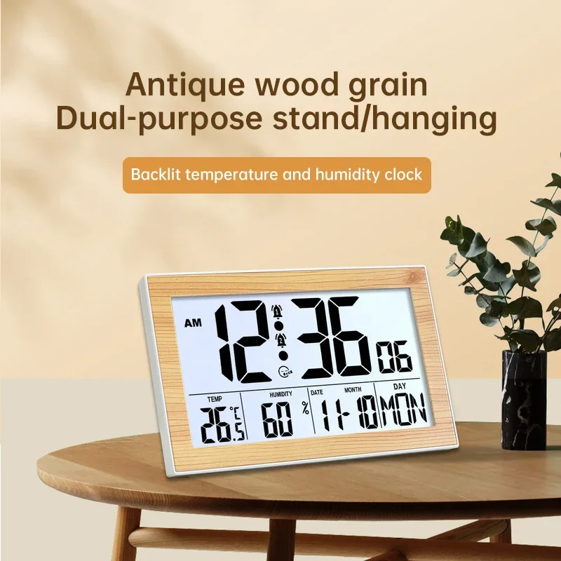 Digital Wood Wall Clock - Cartoka