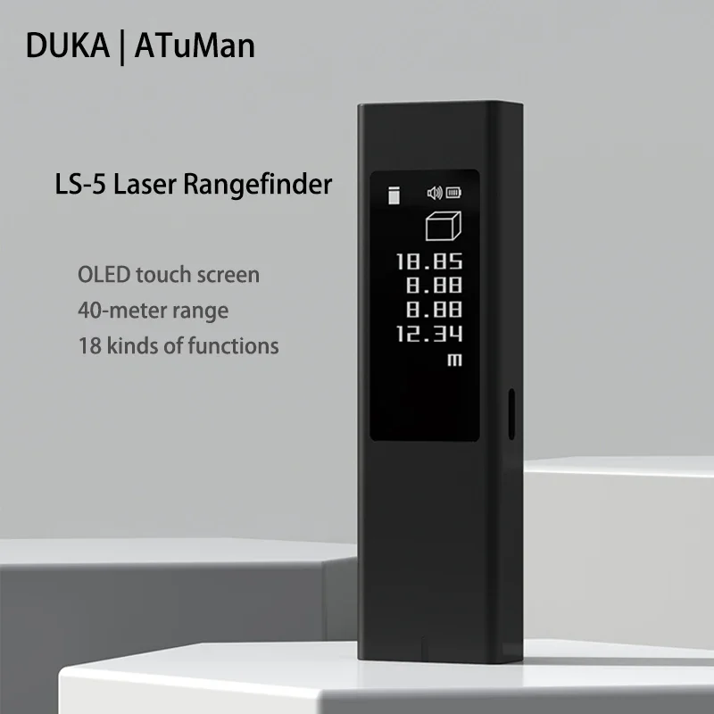 DUKA  ATuMan LS5 Laser Rangefinder Distance Touch Screen 40M Distance Meter Meter Electric Digital Ruler Tape Measurement Tools