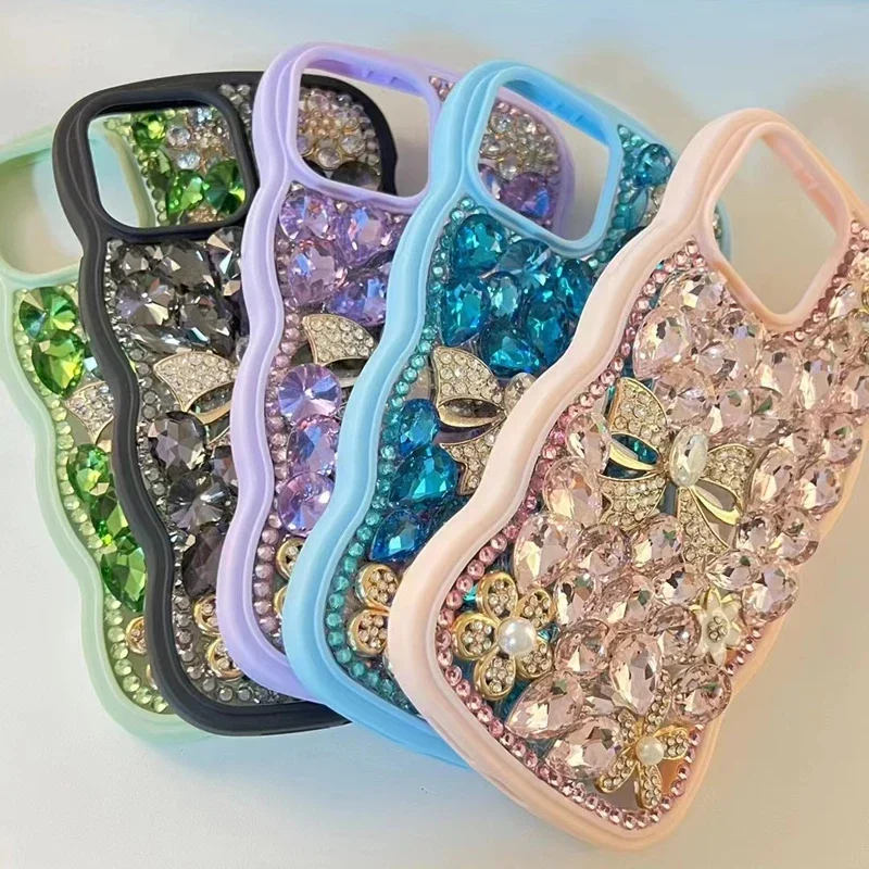 Rhinestone Case for Women, Bling, Glitter, Love Heart, Diamond, Phone Case for iPhone 15, 16, 14 Pro Max, XR, 16Pro, Nice