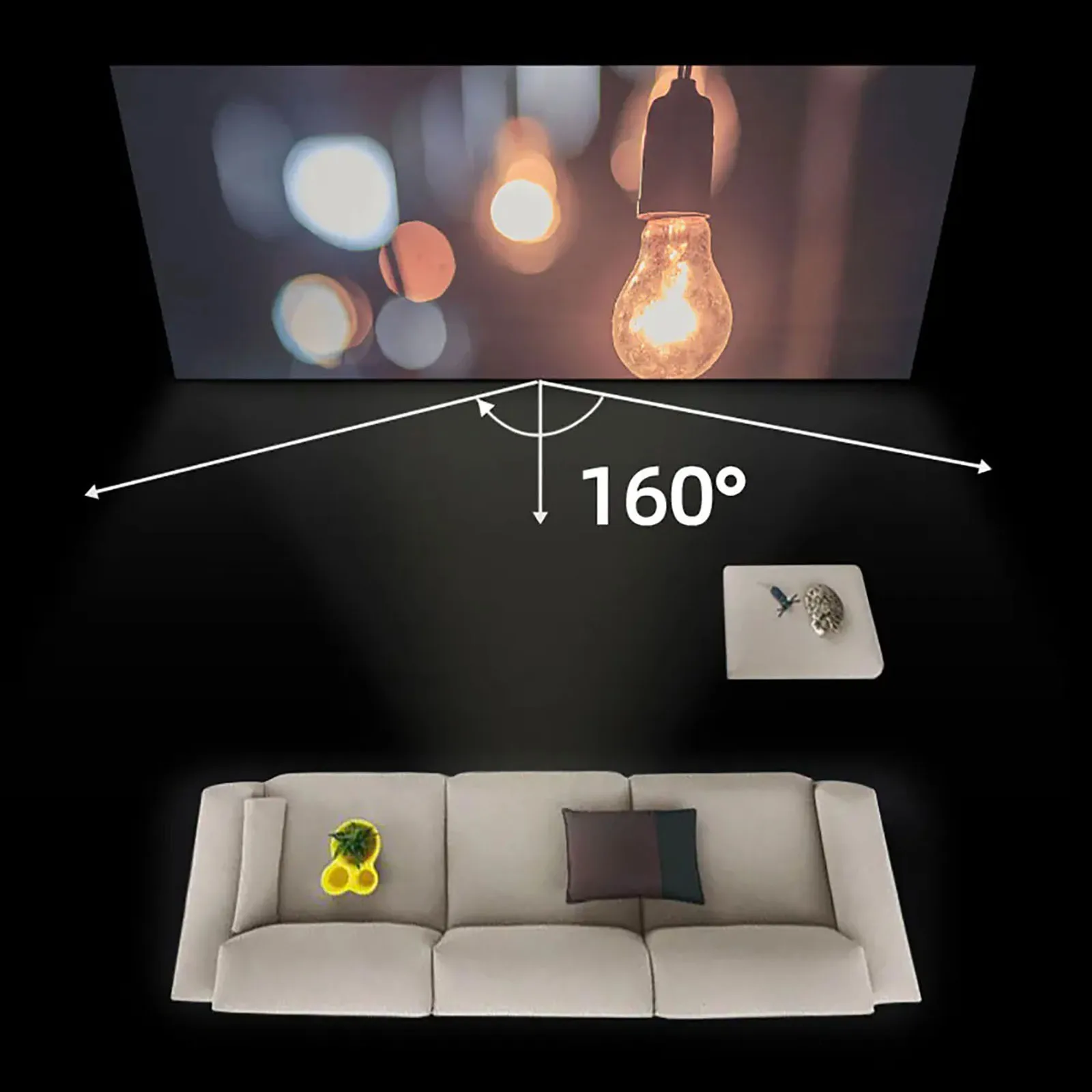 Nicefour tela de projetor portátil reflexiva anti-luz grade branca 16:9 tecido de pano de projeção para casa 60 72 100 120 133 Polegada