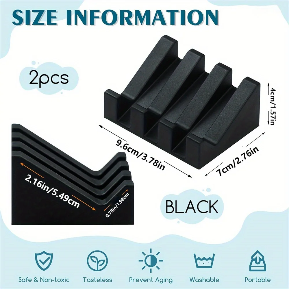2PCS Silicone Soap Dish for Bar Soap Shower Holder Self Draining Waterfall Drying Tray Bathroom Accessory to Keep Soap Bars Dry