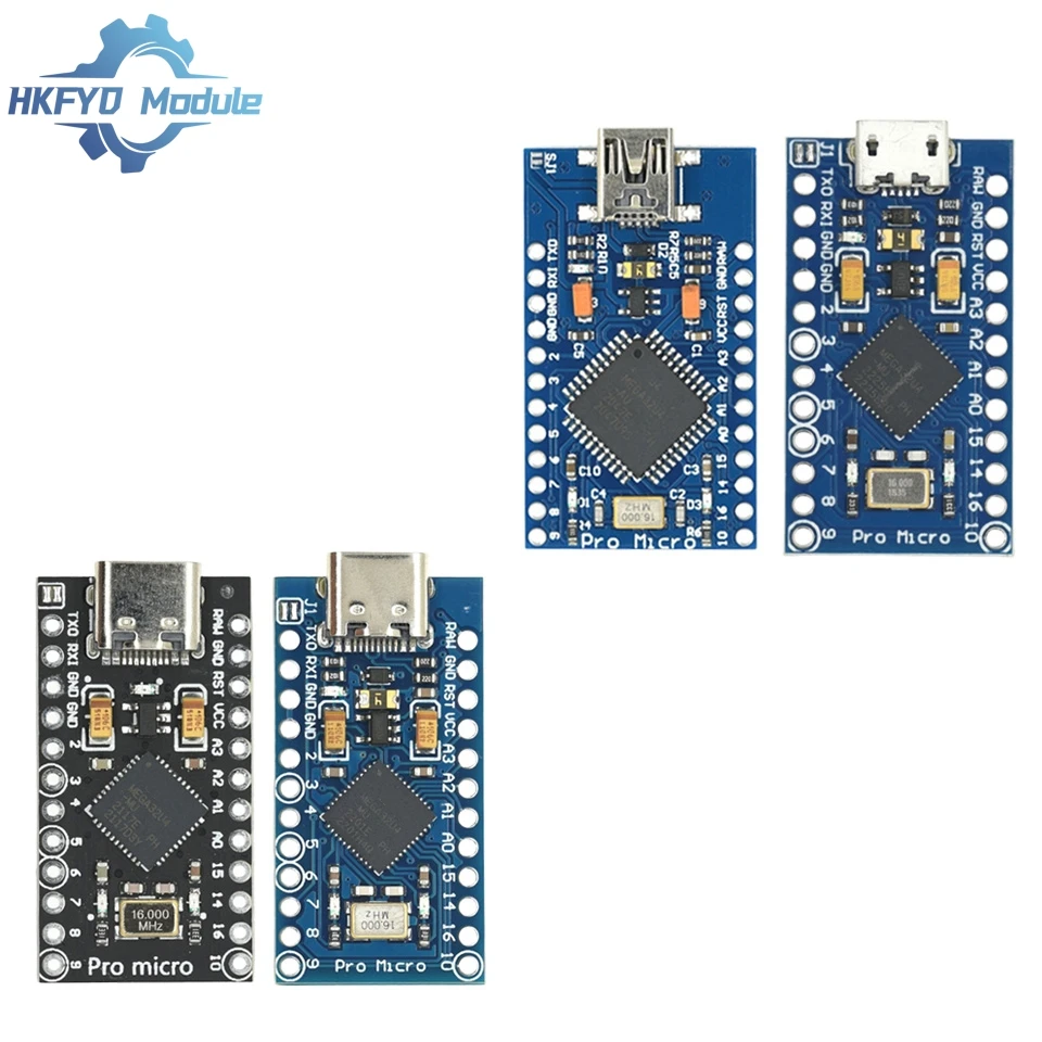 Imagem -02 - Tipo-c Micro Usb Atmega32u4 Módulo 5v 16mhz Placa para Arduino Atmega32u4-au mu Controlador Pro-micro Substituir Pro Mini