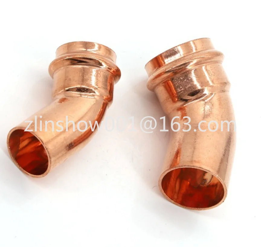 American standard copper clamping pipe fittings 45 degree socket elbow B type double clamping V type elbow water pipe fittings