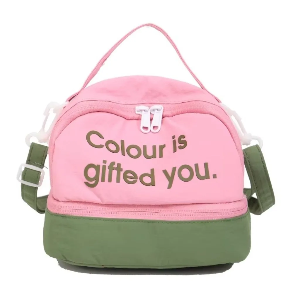 

Модная сумка через плечо с буквенным принтом, квадратная ручная нейлоновая сумка через плечо, контрастного цвета, женская сумка в корейском стиле, уличная сумка