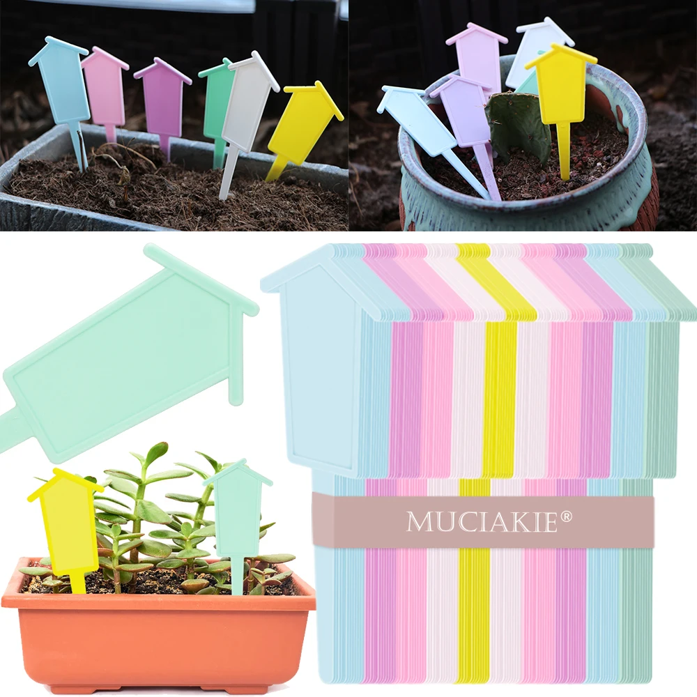 

10x3.8cm PVC Plant Labels Tags Plastic Diy Garden Decorating Tools Multiple Colors Identification Card Flower Pots Landing Tag