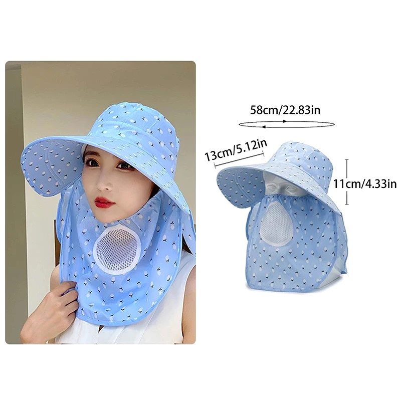 

1pc Women Summer Breathable Mesh Sunscreen Hat Sun Hat Shawl Picking Tea Hat Face Neck Omnibearing UV Protection