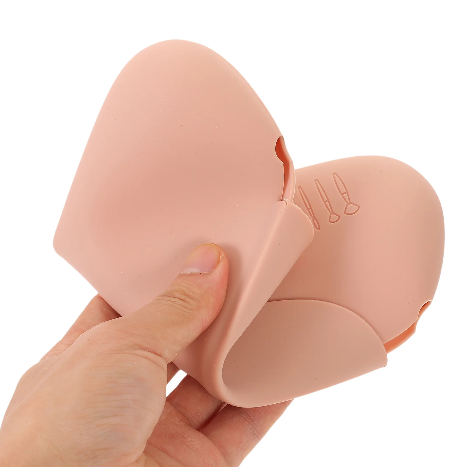 

Travel Makeup Bag Silicone Brush Pouch for Zippered Khaki Storage Case Organizer