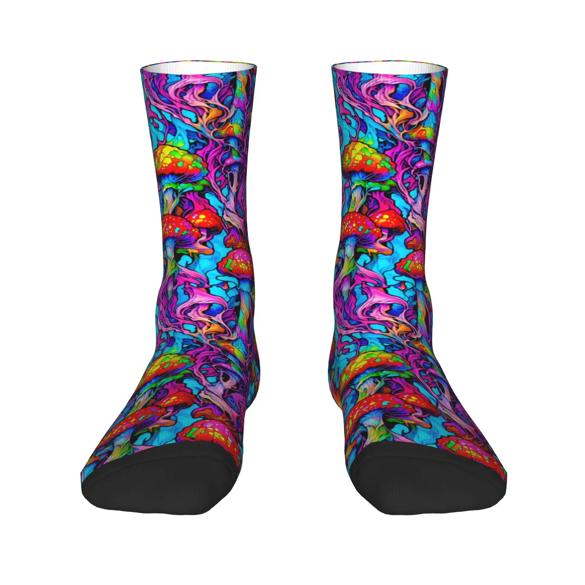 

Trippy Skull Magic Mushroom Goth Pattern Men's Crew Socks Unisex Kawaii 3D Printing Dress Socks