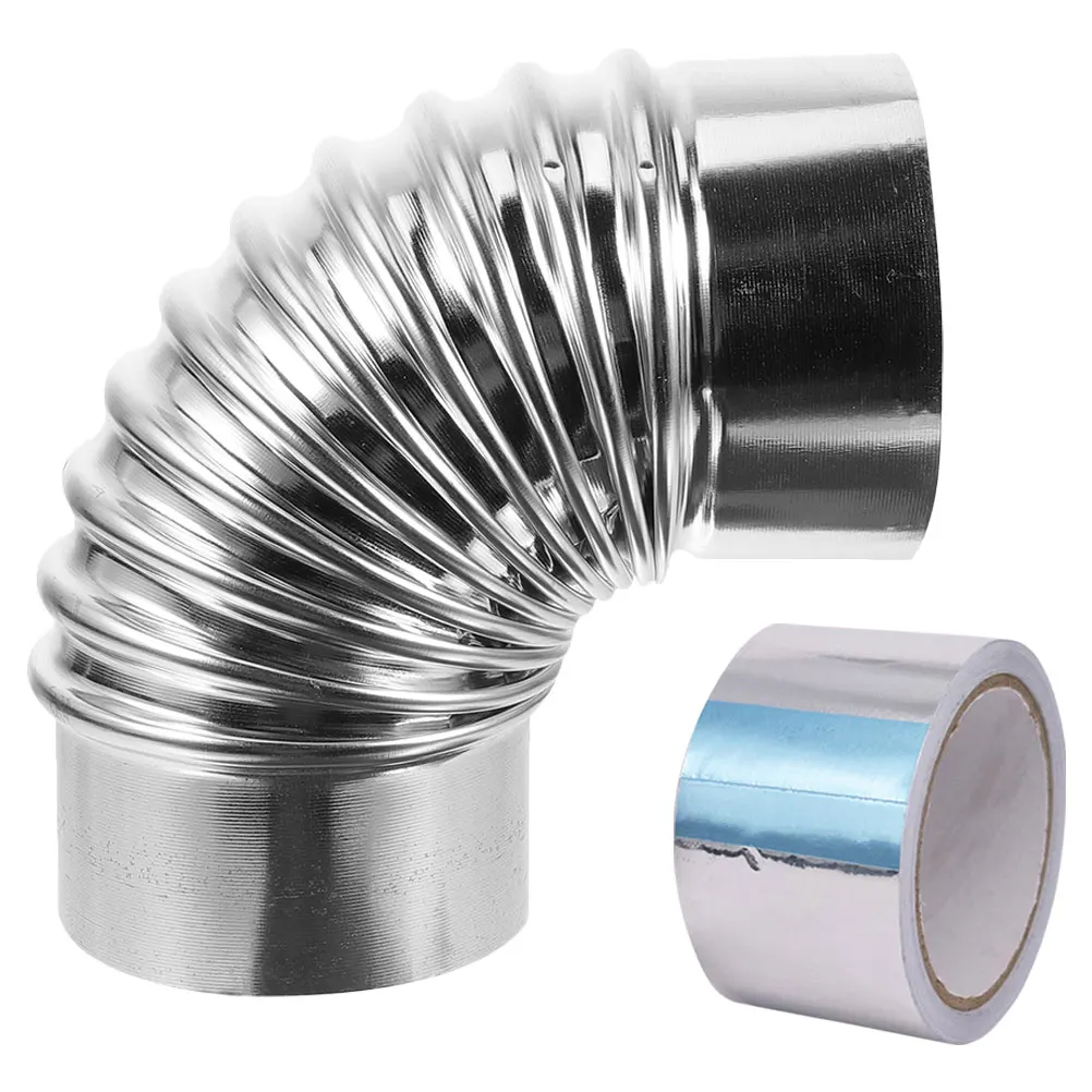 

1 set Chimney Pipe Elbow 10cm Diameter Stainless Steel Flue Exhaust Gas Flexible Kitchen Bathroom Heating Accessories