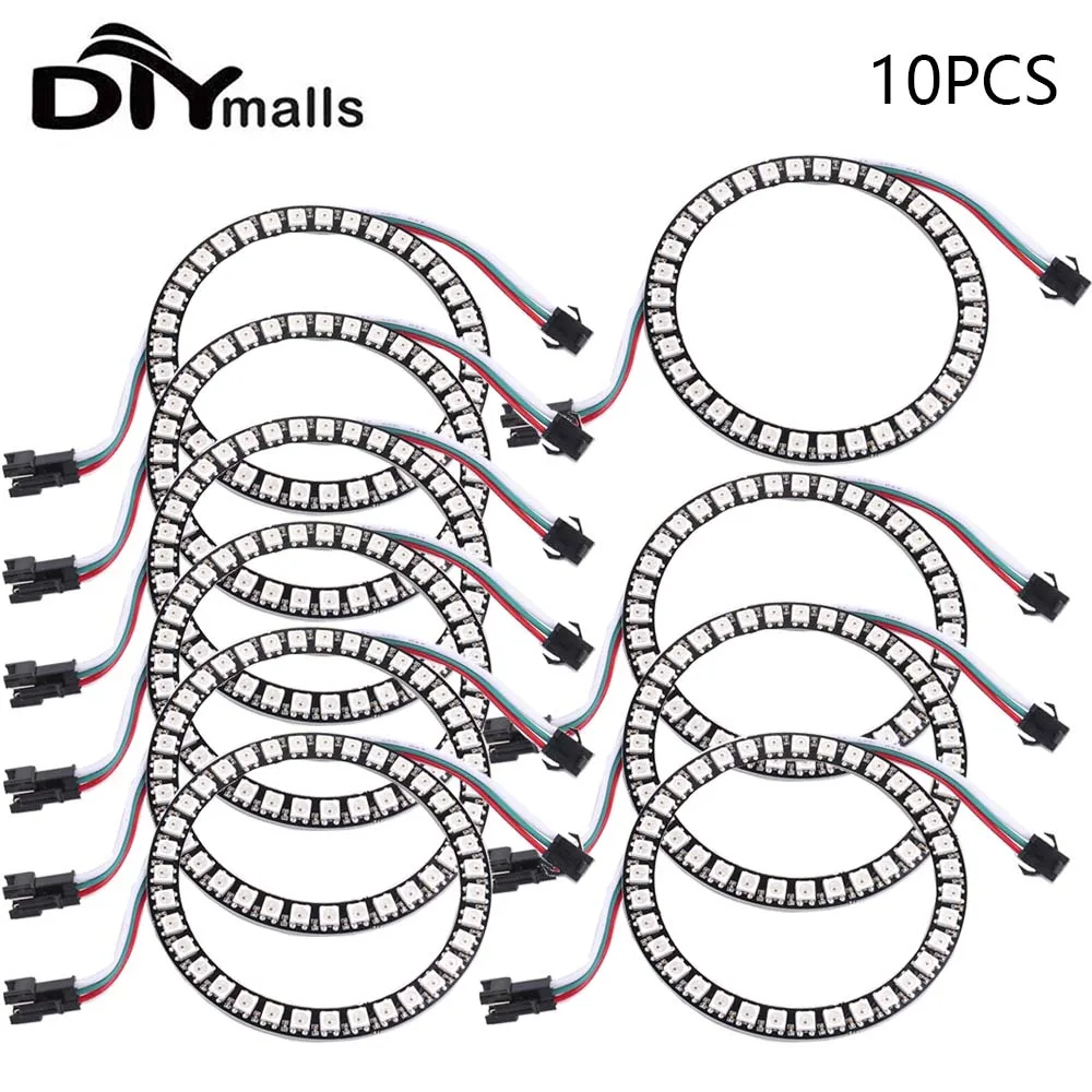 10PCS WS2812B IC 5050 RGB LED Ring Pixel LED Module 35 Leds bits Full-color Addressable