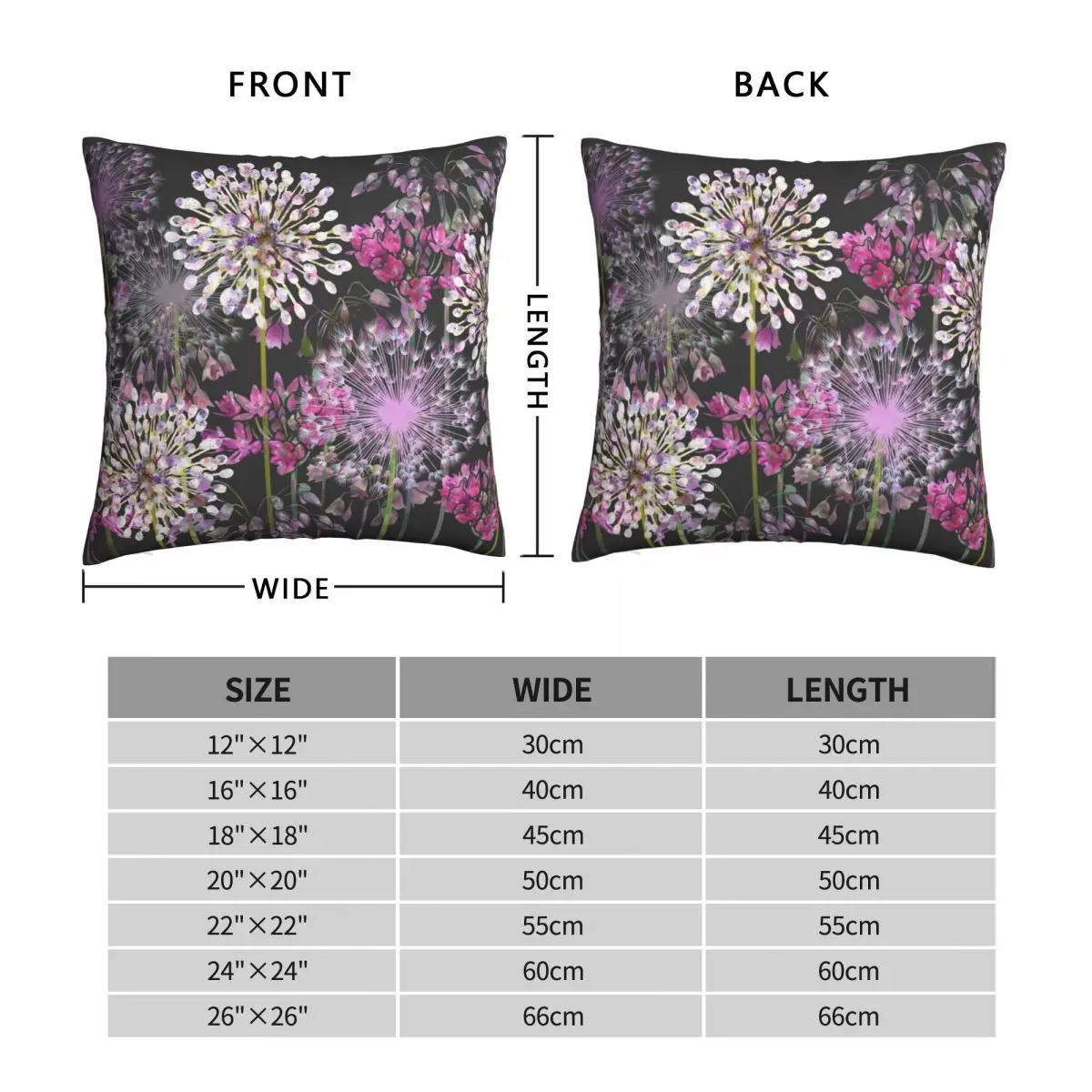 Allium Meadow Pillowcase Polyester Linen Velvet Creative Zip Decor Pillow Case Car Cushion Cover Wholesale