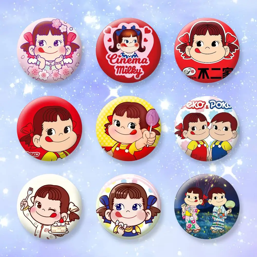 

Milky Peko Chan Button Pins Backpack Clothing Decor Brooch Badge Jewelry Gifts for Kids