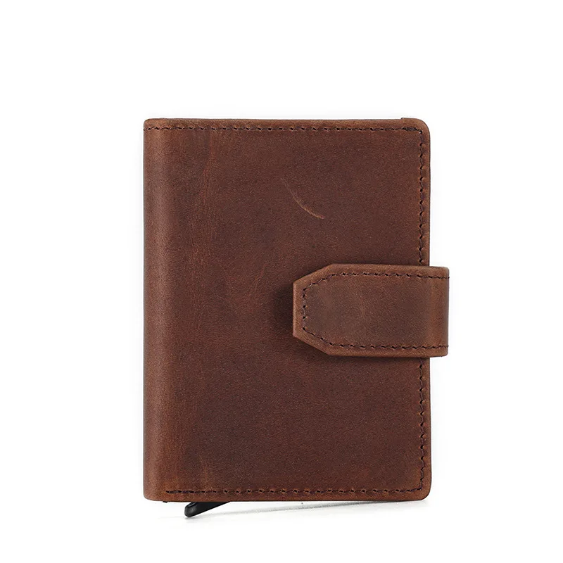 Stylish Men's Vintage Leather Wallet with High-end Feel, Anti-magnetic Cowhide Card Holder, Business Cash Coin Purse