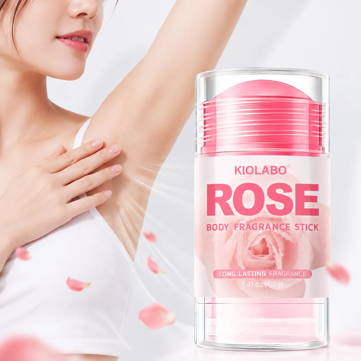

Rose Scent Deodorant Stick, 72-Hour Odor Control Body Fragrance Balm, Long-Lasting Solid Perfume Stick for Underarms, Body, Inti