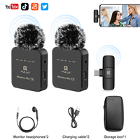 PULUZ Wireless Lavalier Microphone Portable Audio Video Recording Mini Mic for iPhone Android Outdoor Live Broadcast Phone Mic