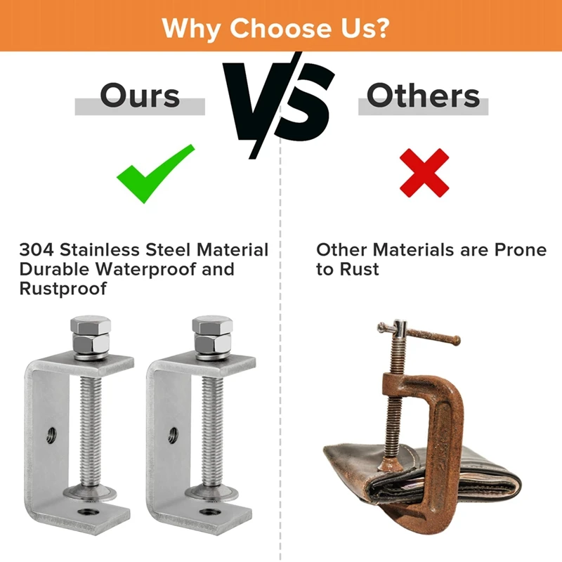 2 قطعة مشبك النمر النجارة المشبك الفضة 304 الفولاذ المقاوم للصدأ C المشبك لأعمال النجارة ، لحام-45 مللي متر