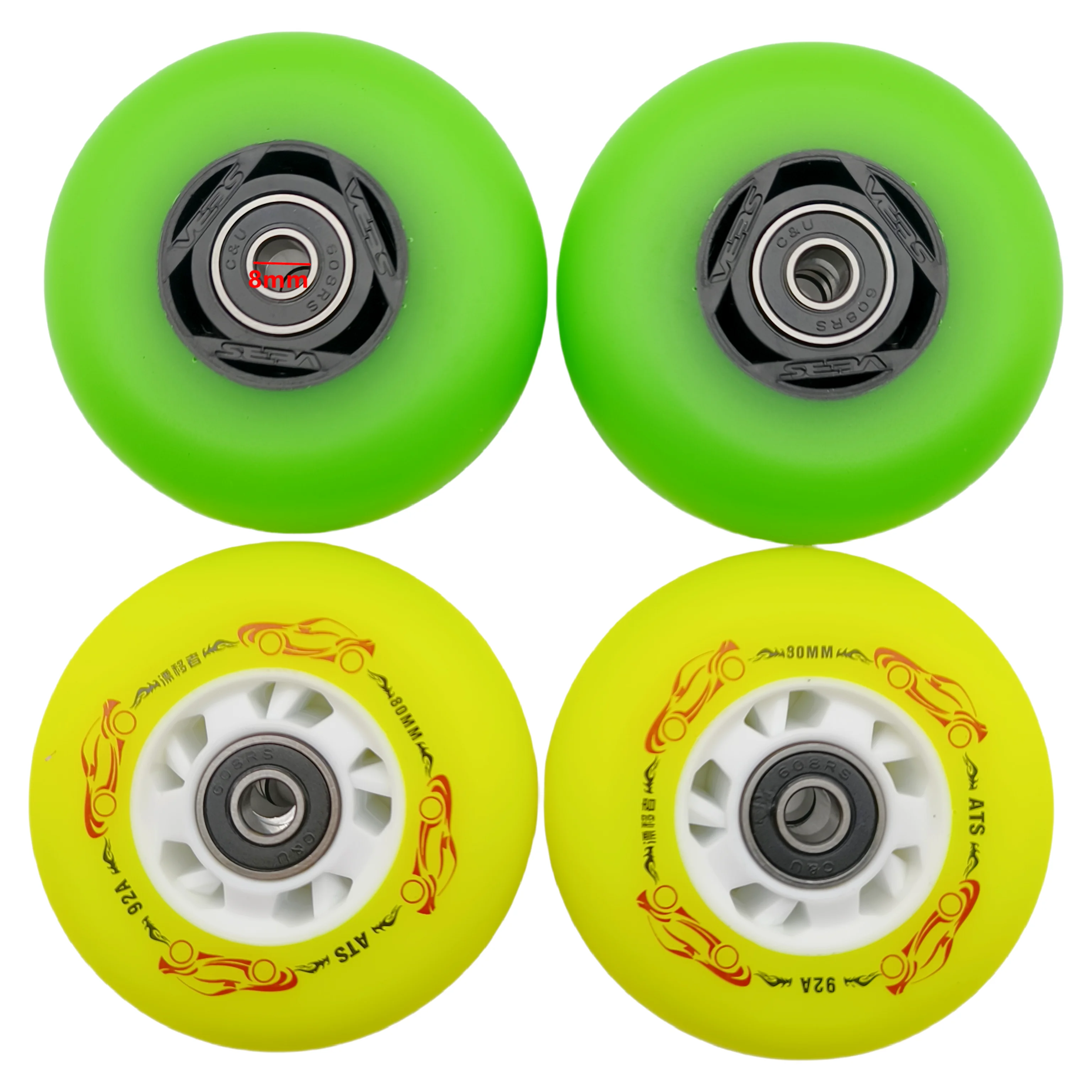 Kółko do rolek w linii Kółko rolkowe Materiał PU 72mm 76mm 80mm 4 koła/partia