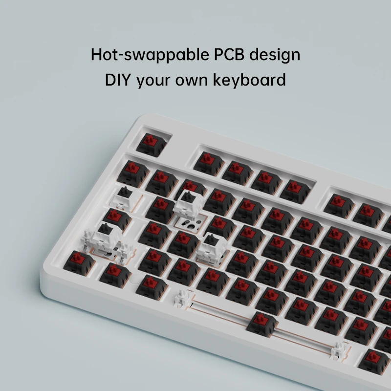 FL · ESPORTS X80 Kit Keyboard kustom DIY, Keyboard mekanis pengganti panas 87Key RGB dengan pelat pemosisian ganda pengenalan otomatis Mac/Win