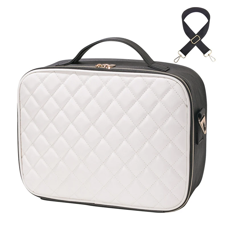 مخصص المهنية تخزين مستحضرات التجميل للماء الجلود تضيء حقيبة ماكياج السفر مع مرآة Led