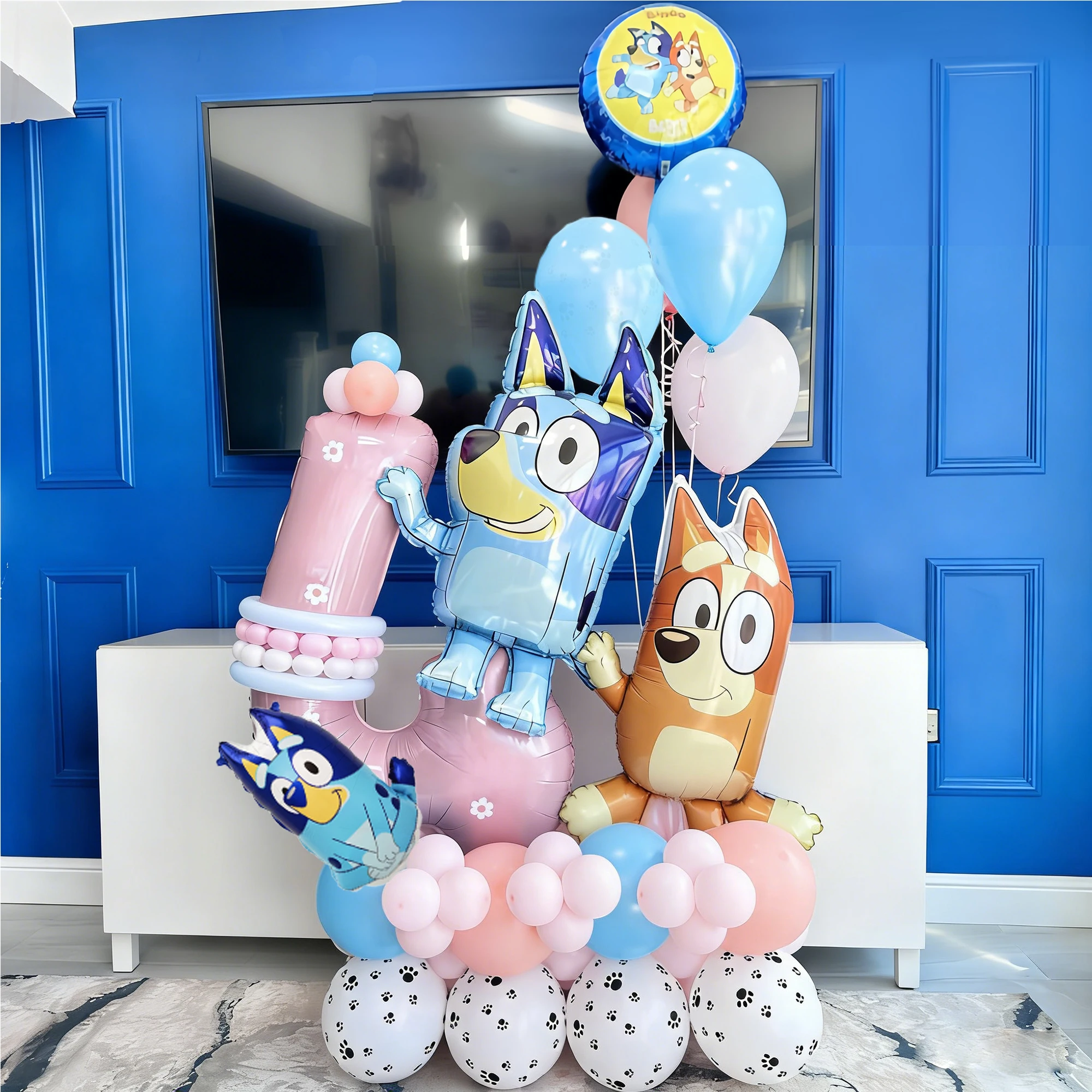 

Balloon Set Bluey Dog Theme Birthday Party Decoration Balloons Digital Balloons Cartoon Family Baby Shower Birthday Gifts Party