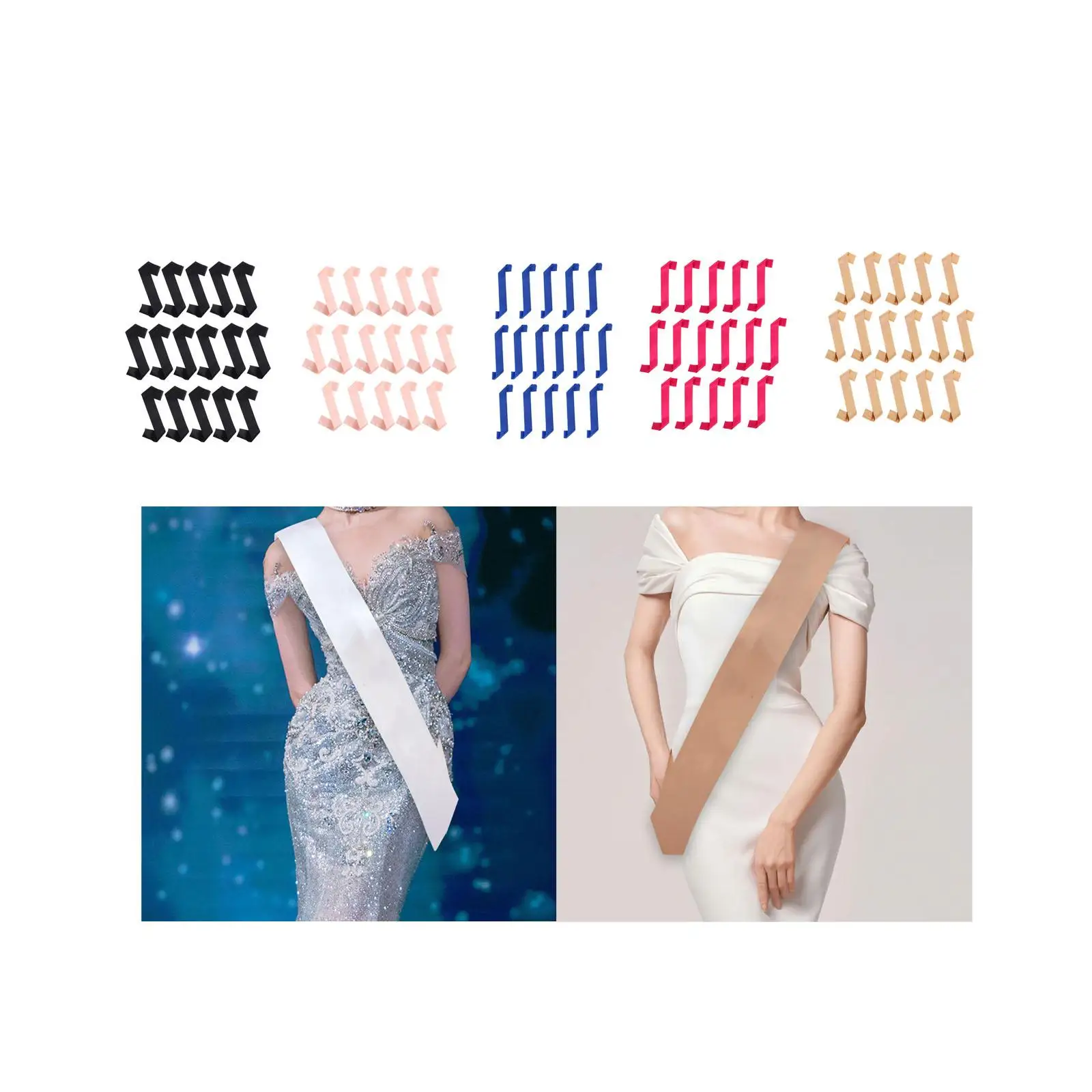 16Pcs Blank Sash Plain Sash Party Decorations Sashes,DIY Sash for
