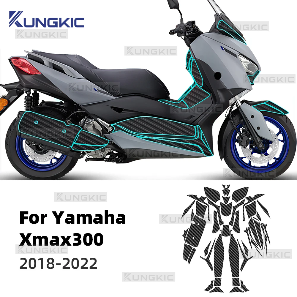 

Motorcycle Fairing Protective Film for Yamaha XMAX300 2018-2022 PET Paint Protection PPF Anti-scratch Body Sticker Invisible