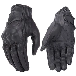 Retro Real Leather Motorcycle Gloves Moto Waterproof Gloves Motocross Glove Accessories Winter For Motocross