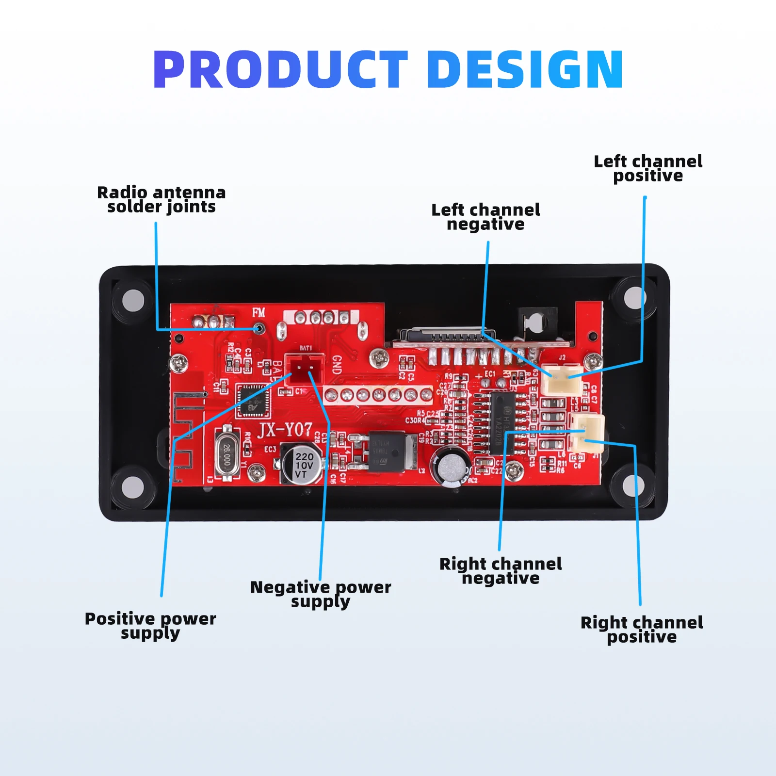 2*30W 60W Amplifier Car Audio USB TF FM Radio AUX Module Bluetooth 5.0 12V MP3 WMA Decoder Board MP3 Player with Remote Control