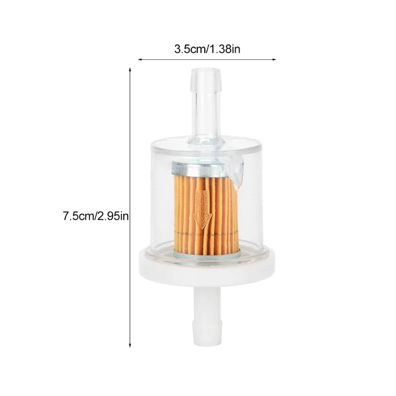 10pcs 1/4inch Plastic Inline Mini Small Engine Fuel Gas Filters For Lawnmower Motorcycle
