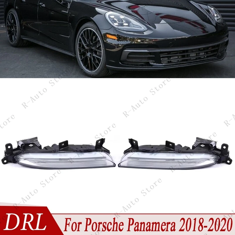 

For Porsche Panamera 2018 2019 2020 Car DRL LED Daytime Running Lamp Front Fog Light Turn Signal Lamp 971953041F 971953042F