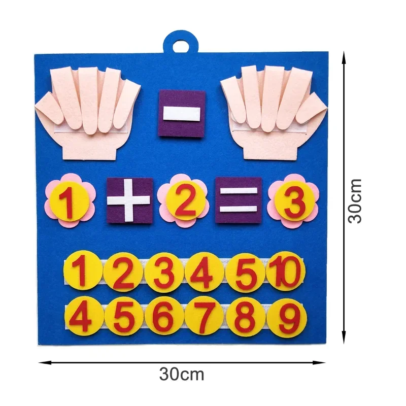 Jouets Montessori pour enfants, 30x30cm, chiffres de doigts en feutre, jouet mathématique, comptage, apprentissage précoce pour les tout-petits, développement de l'intelligence