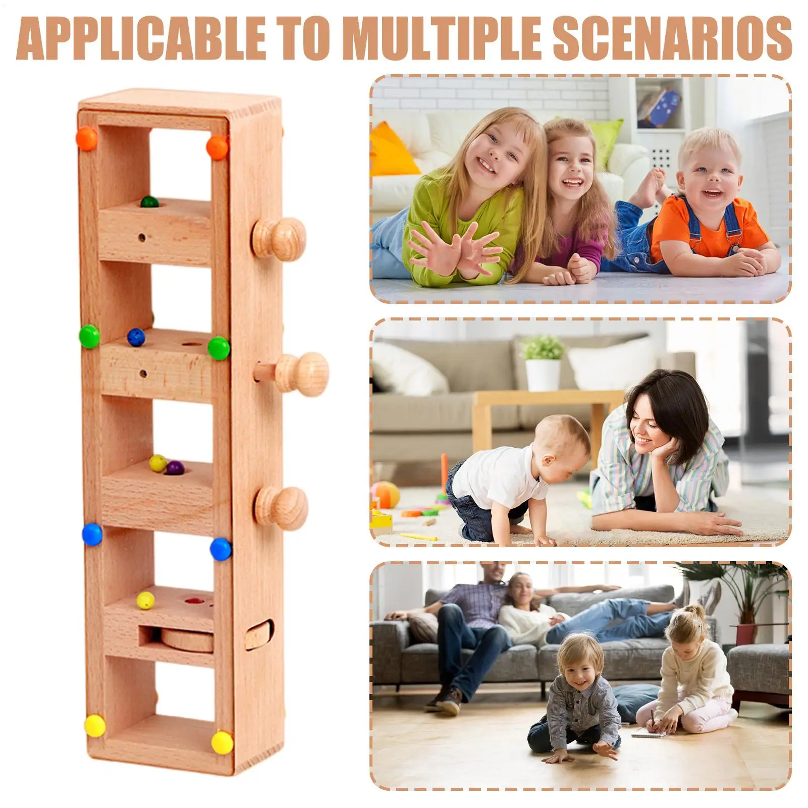 Early Learning Toy Fine Motor Skills Building Wooden Beading Puzzle Toy for Boys Girls Preschoolers Children Over 3 Years Old