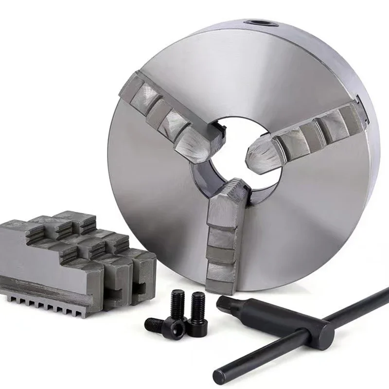 K11-100 4 JawSelf-centeringChuck LatheChuck Scroll Chuck 100mmForSmall Lathe مع الصلب المقسى مع مجموعتين من الفكين K12-100