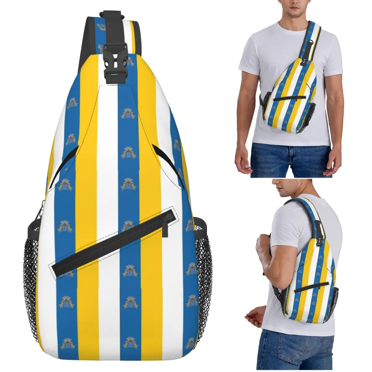 

Флаг Испании Океано Канарские острова нагрудная сумка мужской слинг рюкзак через плечо нагрудная сумка дорожный походный рюкзак сумка на плечо