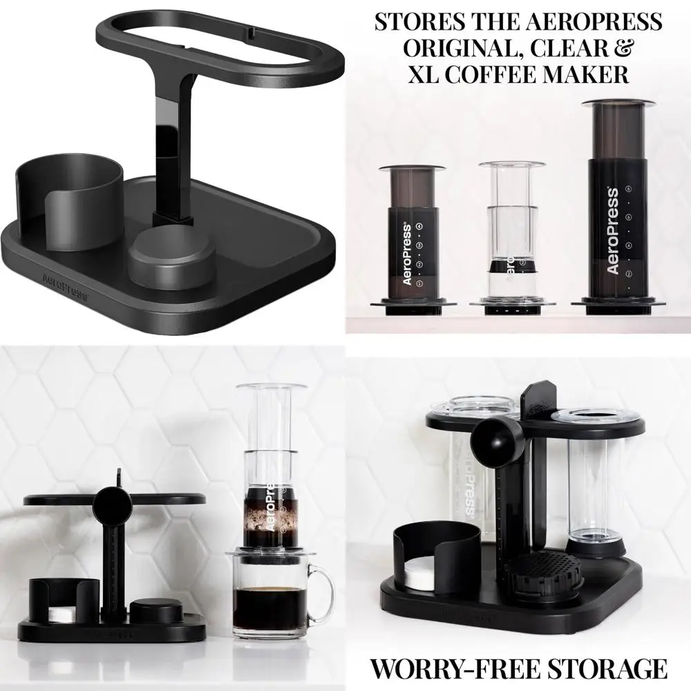 

AeroPress Organizer Stand: Clear XL Coffee Maker Storage and Accessory Holder - Ideal for Coffee Caddy Station