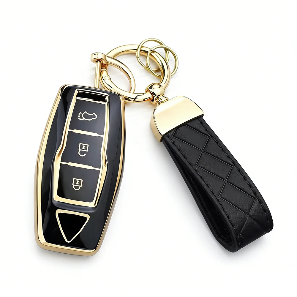 Funda para Llave de Coche con 2/3/4 Botones para Mitsubishi Outlander 2023-2025, Funda Protectora de TPU para Llave Inteligente con Anillos para Llavero y Accesorios